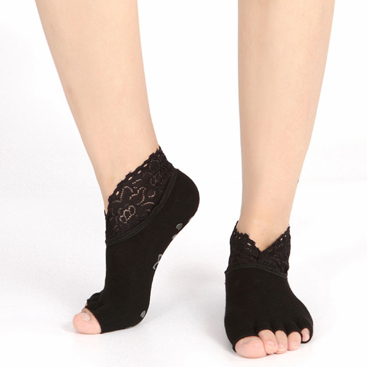 Lace Five Fingers Slip Yoga Socks Indoor Floor Socks Dance Fitness Yoga Socks